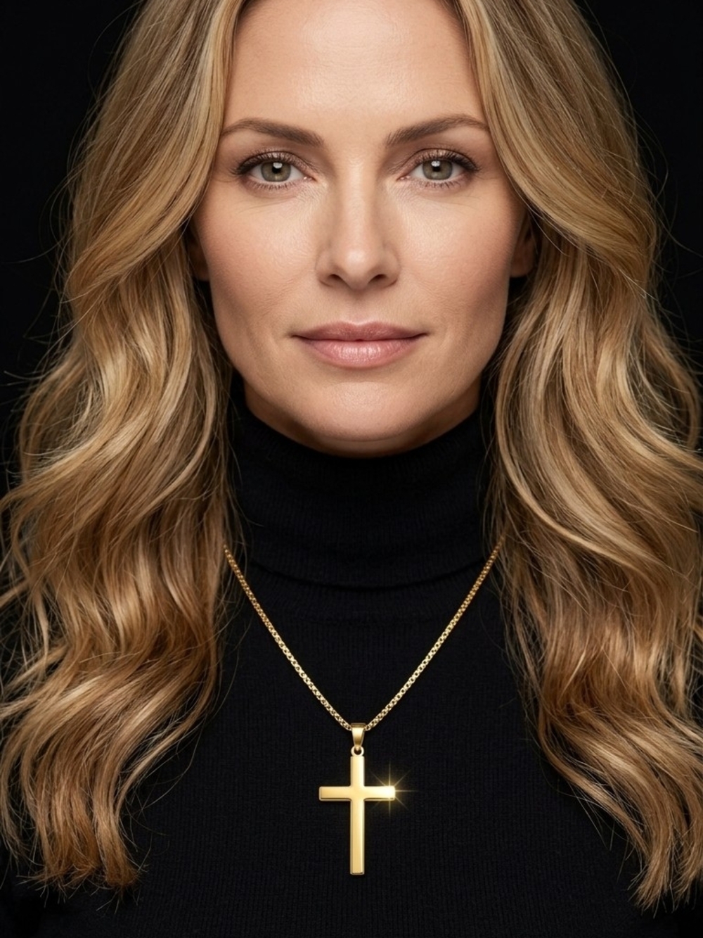 Polished Gold Plated Cross Necklace Brand NEW! Beautiful Shine